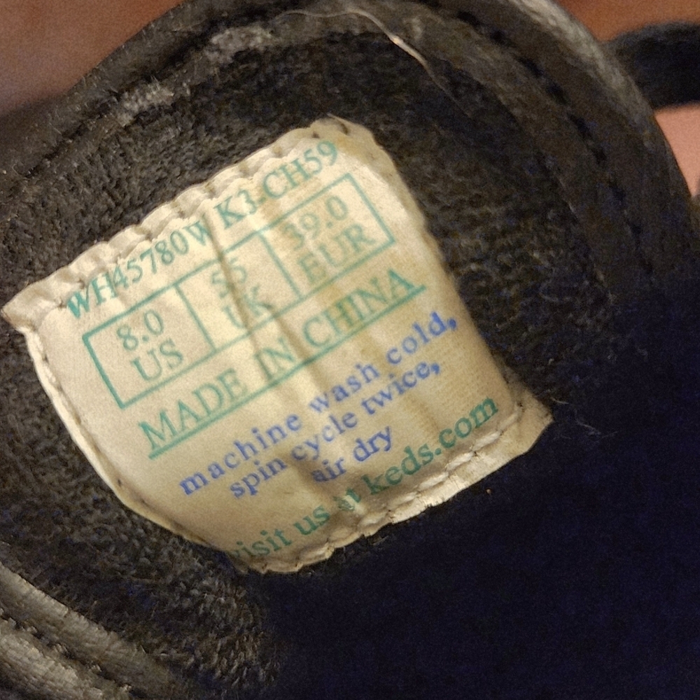 Keds Original Black Faux? Leather Tennis Shoes Women's Size 8 Black Laces EUC - Picture 9 of 9